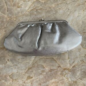 Glamorous Vintage Silver Clutch Bag and Gloves